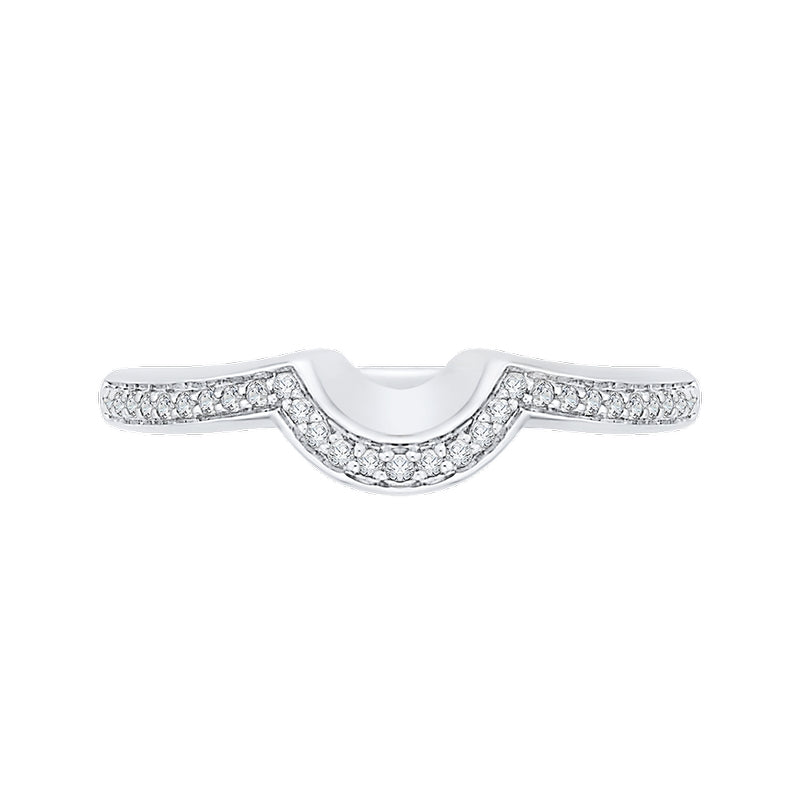 Shah Luxury 14K White Gold Round Diamond Wedding Band