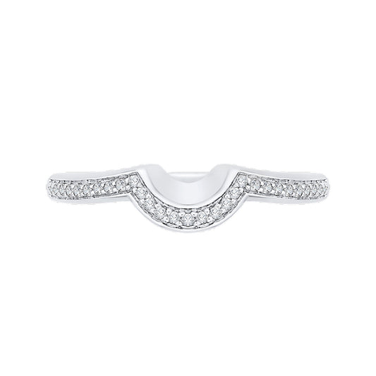 Shah Luxury 14K White Gold Round Diamond Wedding Band