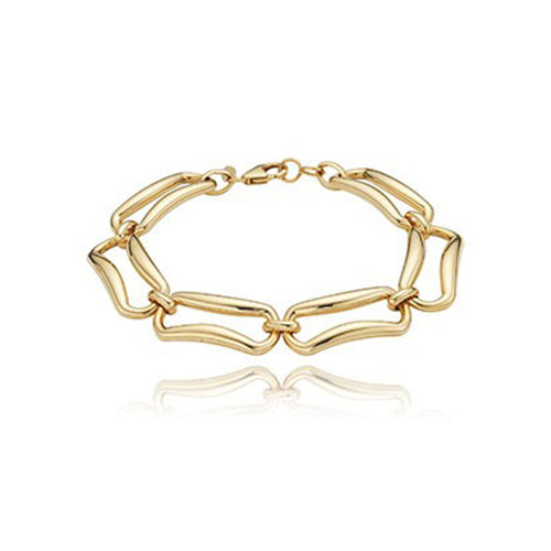Carla 14k Yellow Gold Rectangle Link Bracelet