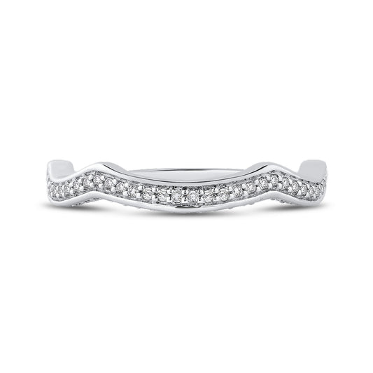 Shah Luxury Platinum Round Cut Diamond Half-Eternity Wedding Band