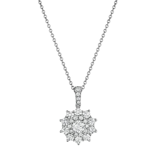 Henri Daussi 14k White Gold Diamond Pendant