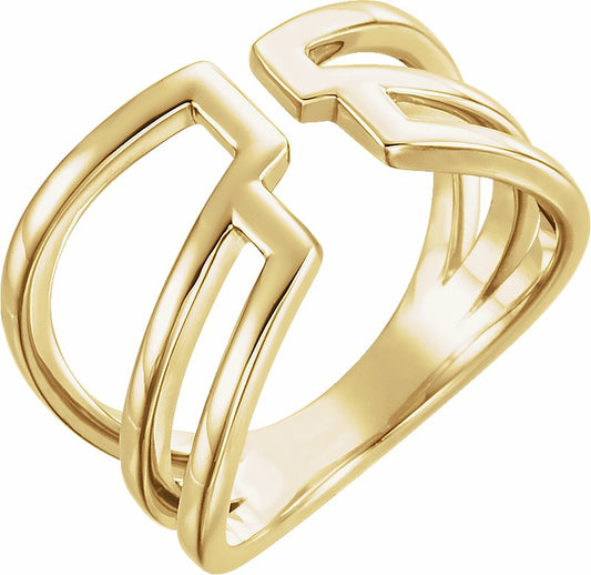 14K Yellow Negative Space Ring