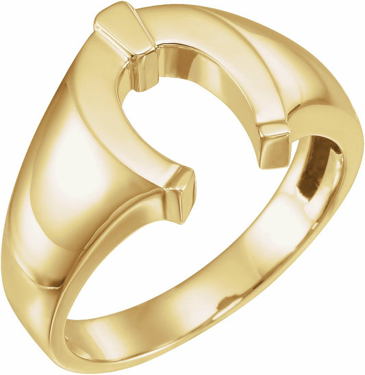 14K Yellow Men's Horseshoe Ring