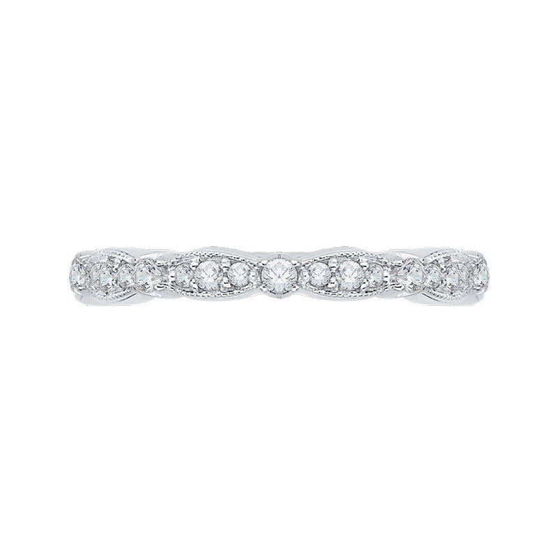 Shah Luxury 14K White Gold Round Diamond Eternity Wedding Band