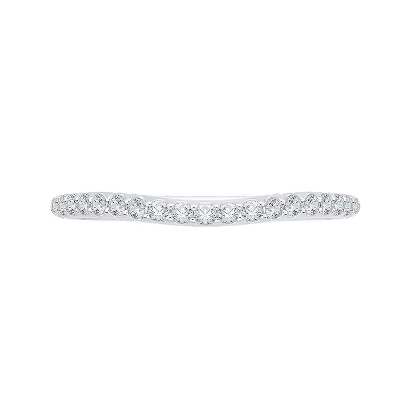 Shah Luxury 14K White Gold Round Diamond Half-Eternity Wedding Band