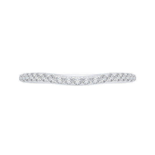 Shah Luxury 14K White Gold Round Diamond Half-Eternity Wedding Band