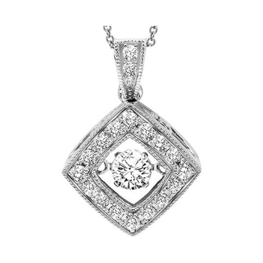 Gems One 14KT White Gold & Diamond Rhythm Of Love Neckwear Pendant  - 1/3 ctw