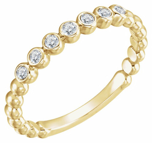14K Yellow 1/8 CTW Diamond Stackable Ring