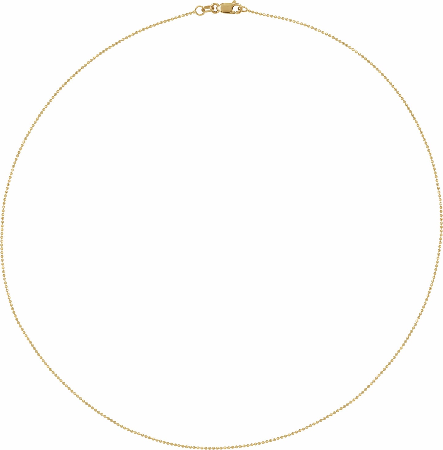 14K Yellow 1mm Diamond-Cut Bead 7 Chain