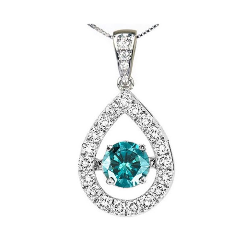 Gems One 14KT White Gold & Diamond Rhythm Of Love Neckwear Pendant  - 2 ctw