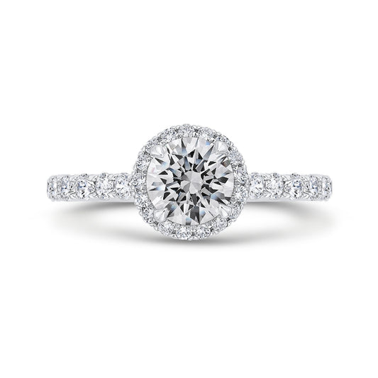 Shah Luxury 14K White Gold Diamond Engagement Ring (Semi-Mount)