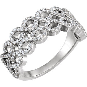 Stuller 14k White Gold Diamond Infinity-Style Ring