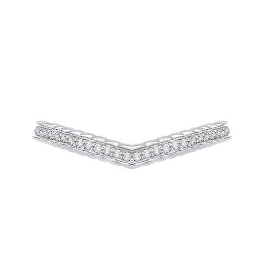 Shah Luxury 14K White Gold Round Diamond Wedding Band