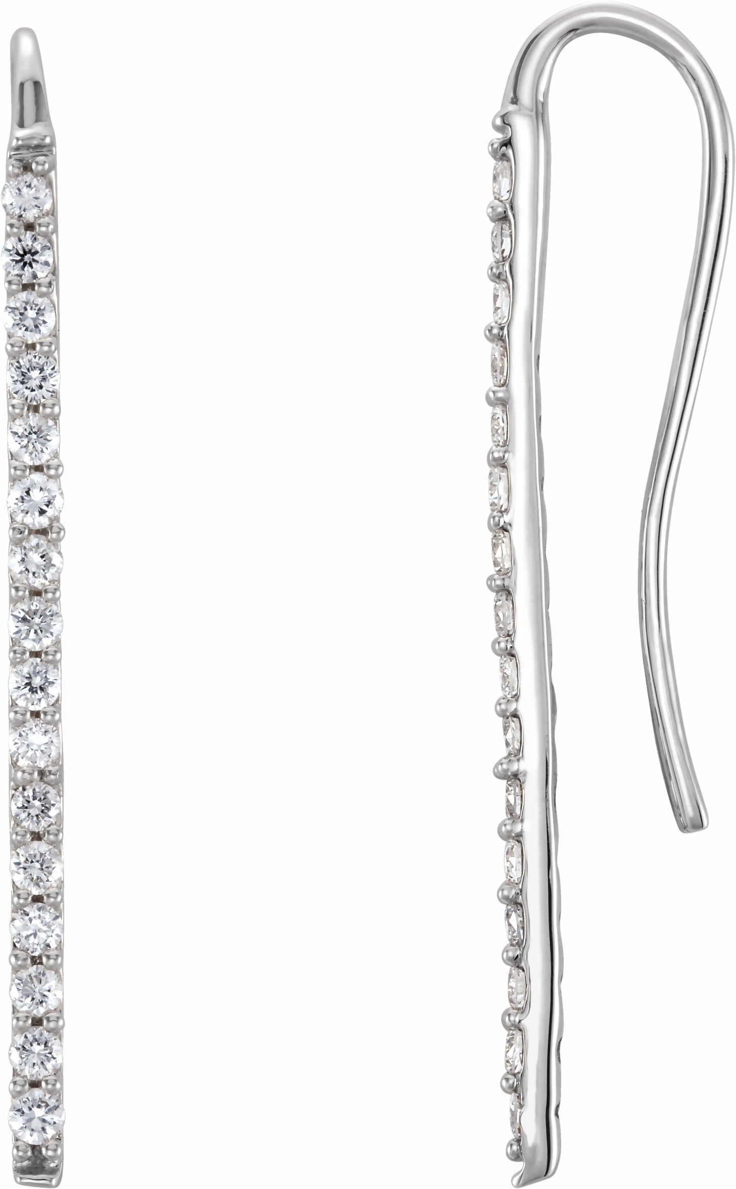 Platinum 1/3 CTW Diamond Bar Earrings