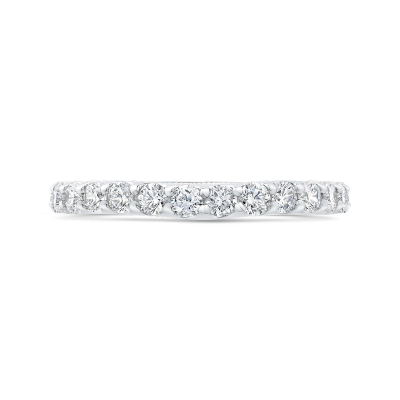 Shah Luxury 14K White Gold Round Diamond Wedding Band