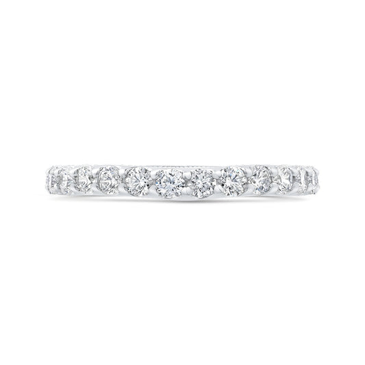 Shah Luxury 14K White Gold Round Diamond Wedding Band