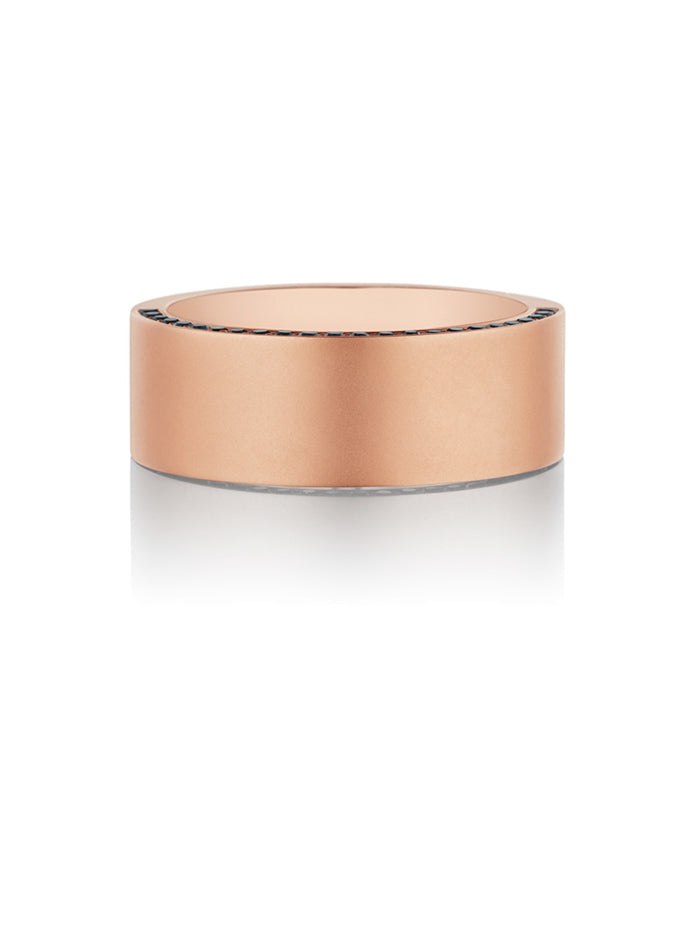 Henri Daussi 8mm Men's Wedding Band MB10 14k Gold Rose 0.40 Ctw.