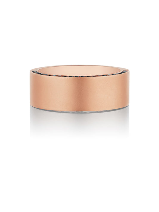 Henri Daussi 8mm Men's Wedding Band MB10 14k Gold Rose 0.40 Ctw.