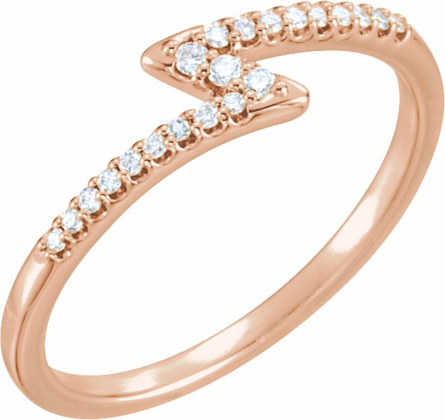 14K Rose 1/8 CTW Diamond Stackable Ring