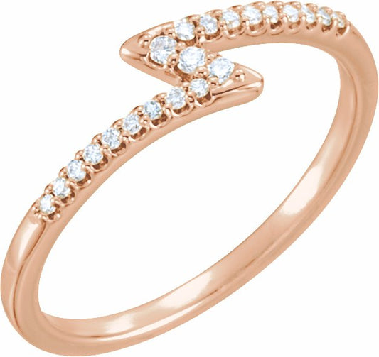 14K Rose 1/8 CTW Diamond Stackable Ring
