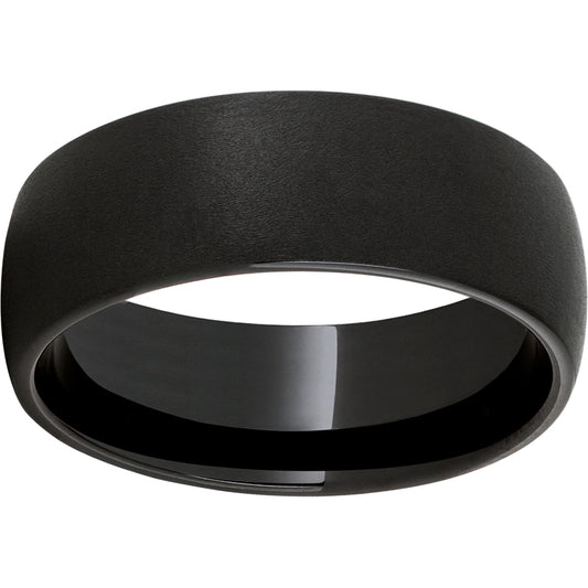 Black Diamond Ceramic Domed Band with Sandblast Finish