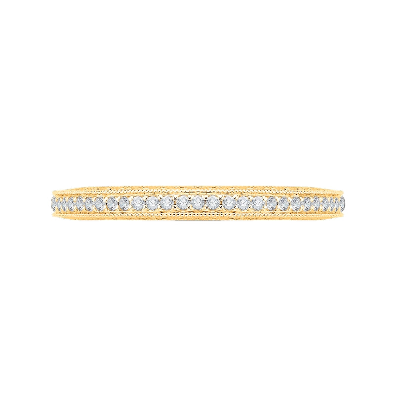 Shah Luxury Round Diamond Half-Eternity Wedding Band In 14K Yellow Gold