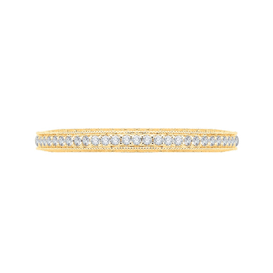 Shah Luxury Round Diamond Half-Eternity Wedding Band In 14K Yellow Gold