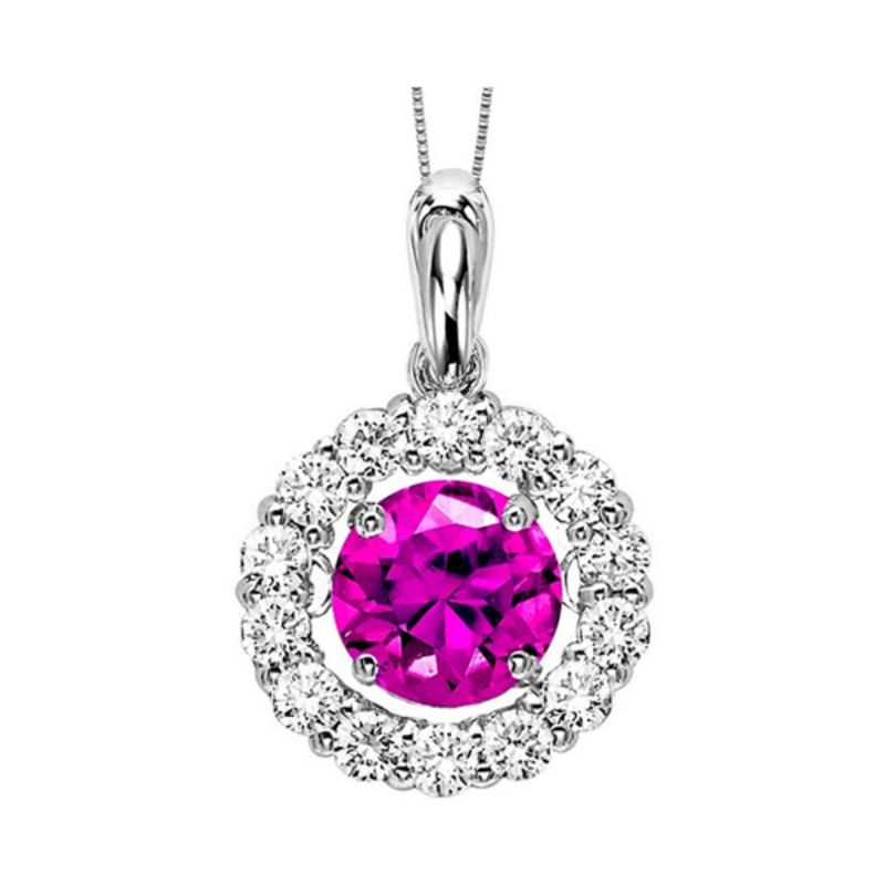 Gems One 14KT White Gold & Diamond Rhythm Of Love Neckwear Pendant  - 1 ctw