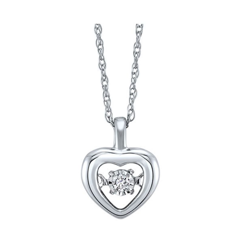 Gems One 10KT White Gold & Diamond Rhythm Of Love Neckwear Pendant  - 1/10 ctw