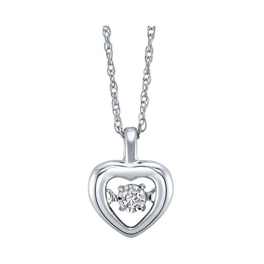 Gems One 10KT White Gold & Diamond Rhythm Of Love Neckwear Pendant  - 1/10 ctw