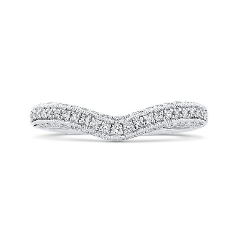 Shah Luxury Round Half-Eternity Diamond Wedding Band In 14K White Gold