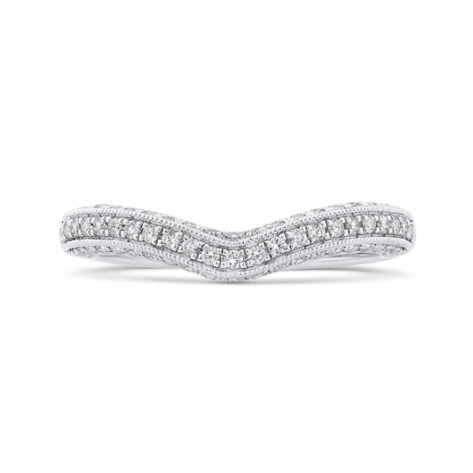 Shah Luxury Round Half-Eternity Diamond Wedding Band In 14K White Gold