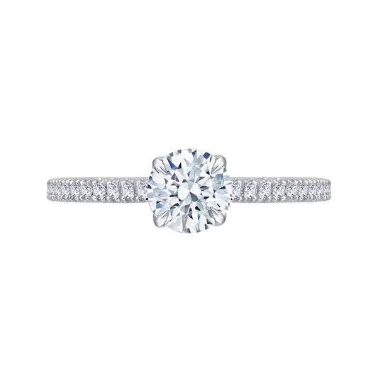 Shah Luxury 14K Two-Tone Gold Round Diamond Engagement Ring (Semi-Mount)