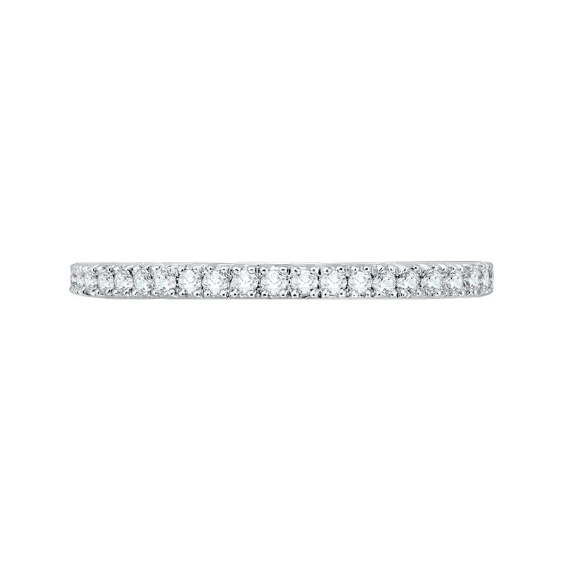 Shah Luxury 14K Two-Tone Gold Round Diamond Half-Eternity Wedding Band