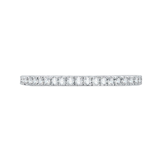 Shah Luxury 14K Two-Tone Gold Round Diamond Half-Eternity Wedding Band
