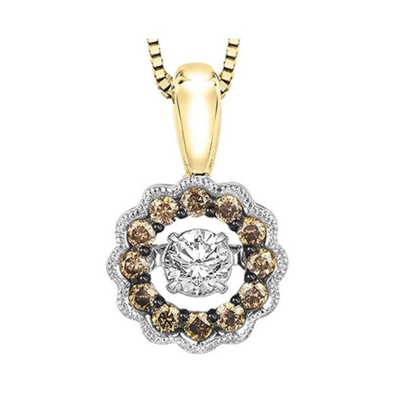 Gems One 14KT Yellow Gold & Diamond Rhythm Of Love Neckwear Pendant   - 3/8 ctw