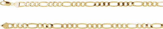 14K Yellow 6.5 mm Figaro 8 Chain