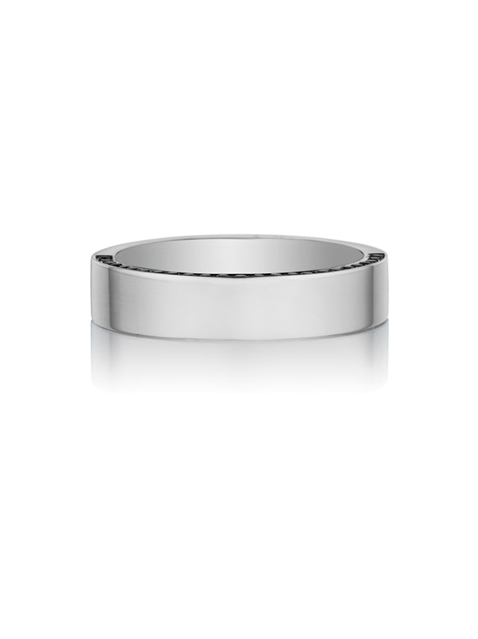Henri Daussi 5mm Men's Wedding Band MB40 14k Gold White 0.40 Ctw.