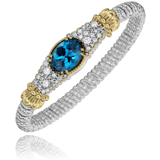 Vahan 14k Gold & Sterling Silver London Blue Topaz Bracelet