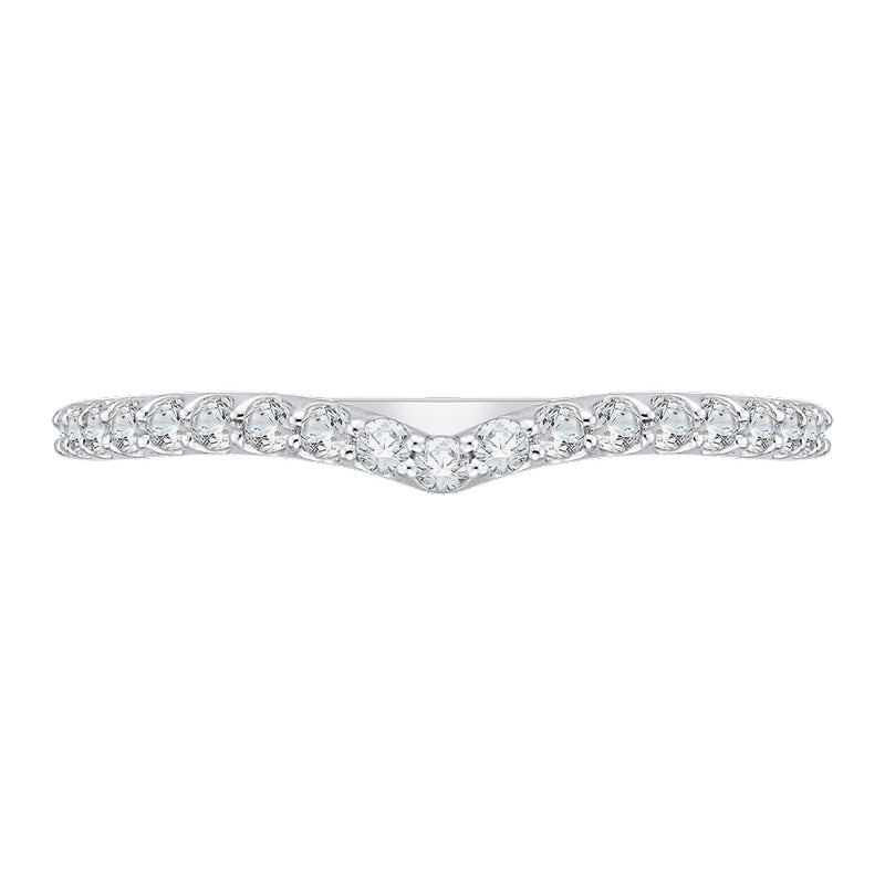 Shah Luxury 14K White Gold Round Diamond Wedding Band
