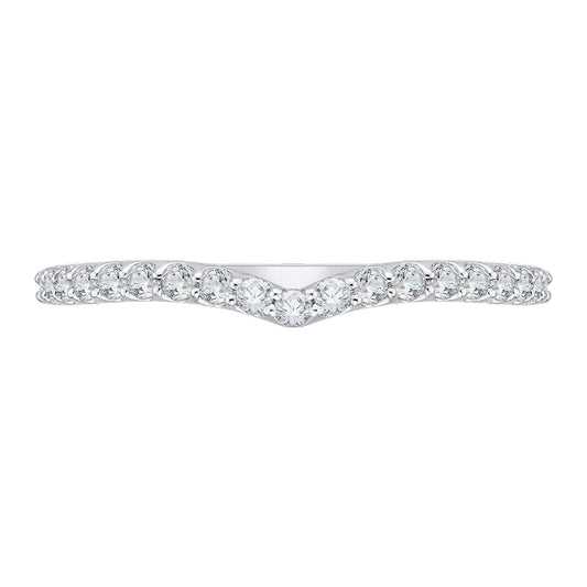Shah Luxury 14K White Gold Round Diamond Wedding Band