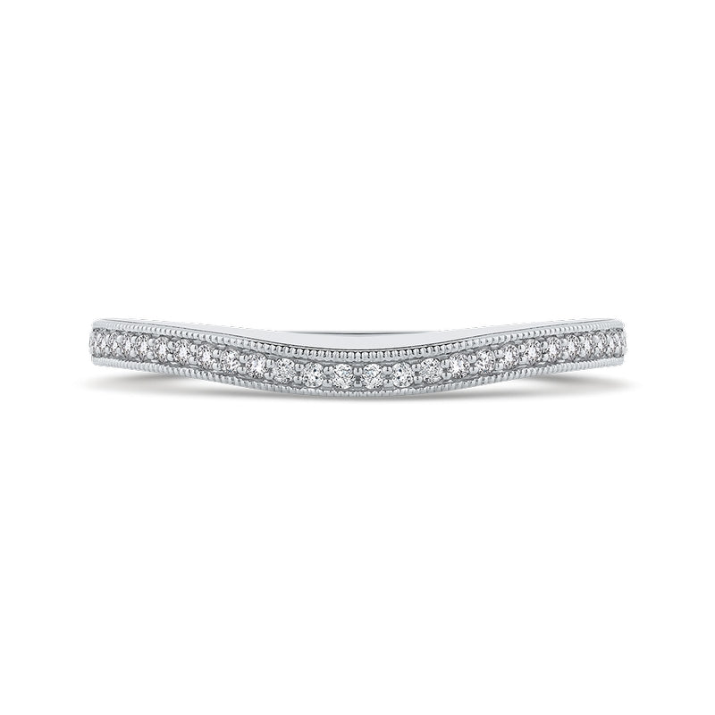 Shah Luxury Round Cut Diamond Wedding Band In Platinum