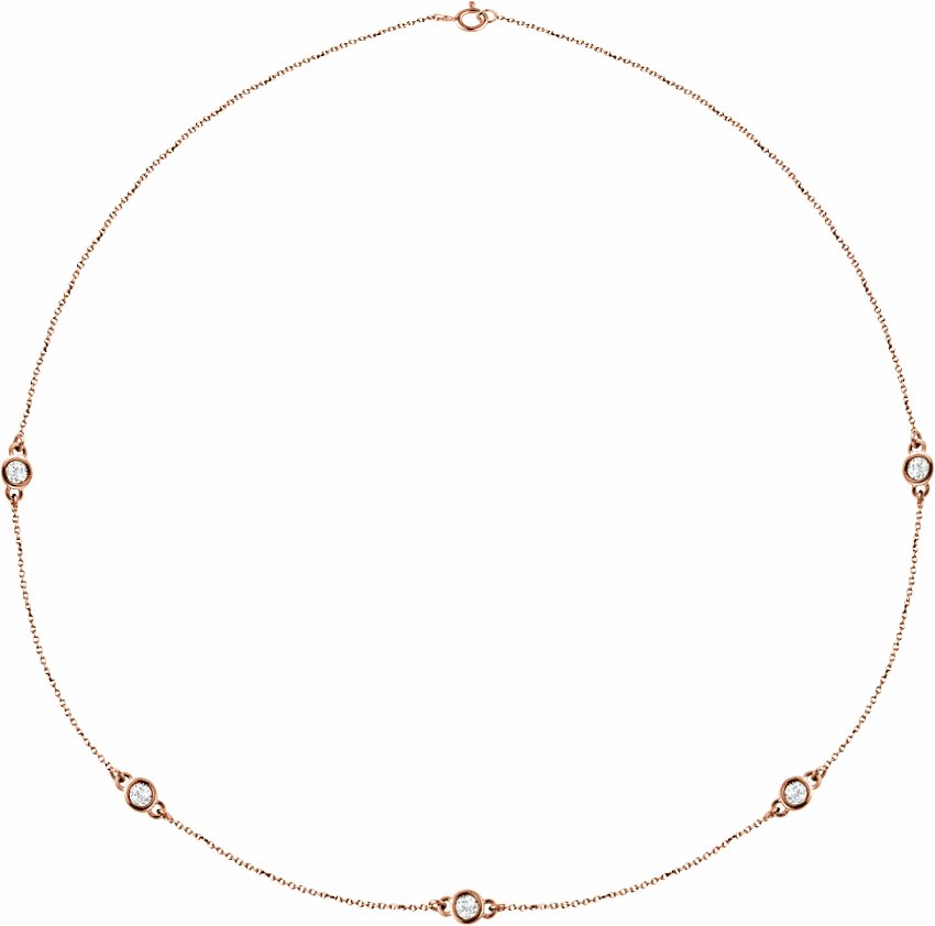 14K Rose 1 CTW Diamond 5-Station 18 Necklace