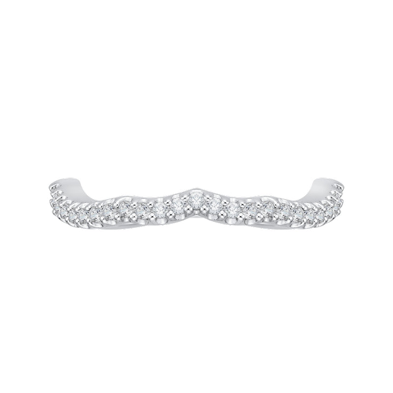 Shah Luxury 14K White Gold Round Diamond Wedding Band