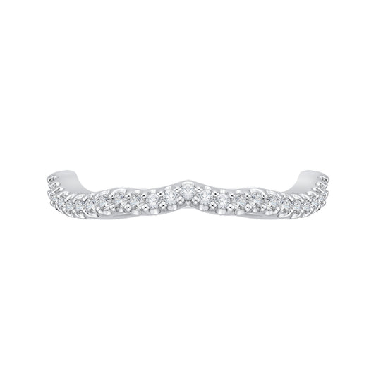 Shah Luxury 14K White Gold Round Diamond Wedding Band
