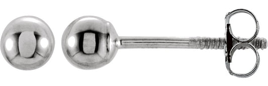 14K White 3 mm Ball Stud Earrings