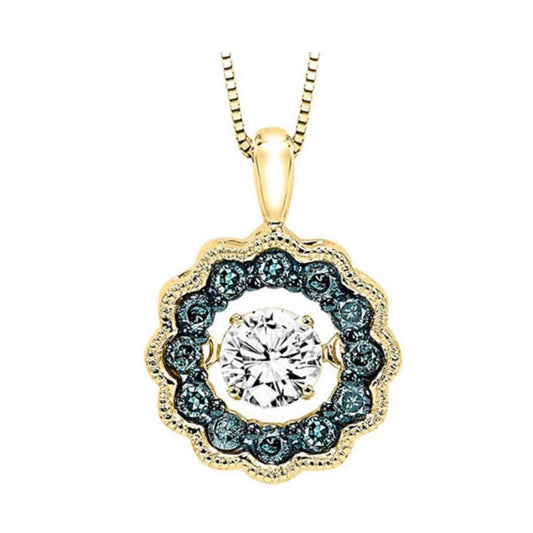Gems One 14KT Yellow Gold & Diamond Rhythm Of Love Neckwear Pendant  - 1/2 ctw