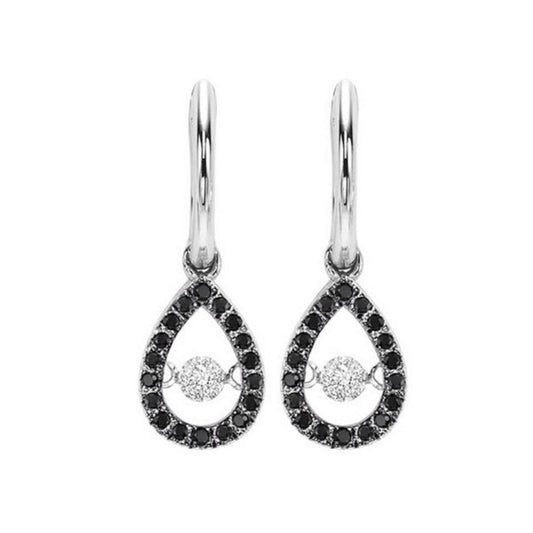 Gems One 14KT White Gold & Diamond Rhythm Of Love Fashion Earrings  - 1/5 ctw