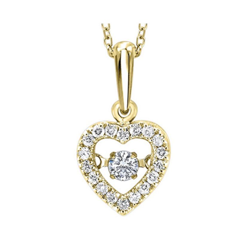 Gems One 10KT Yellow Gold & Diamond Rhythm Of Love Neckwear Pendant  - 1/5 ctw