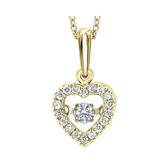 Gems One 10KT Yellow Gold & Diamond Rhythm Of Love Neckwear Pendant  - 1/5 ctw